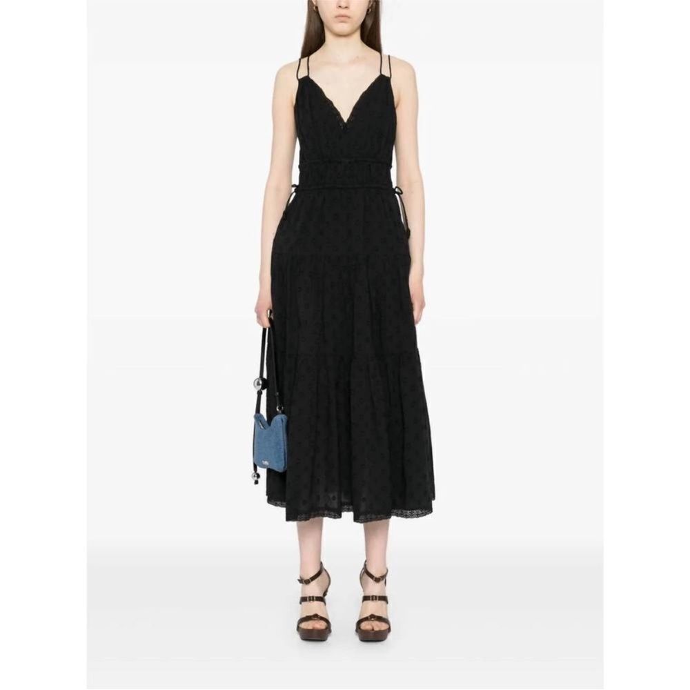 ULLA JOHNSON freya v-neck dress in black